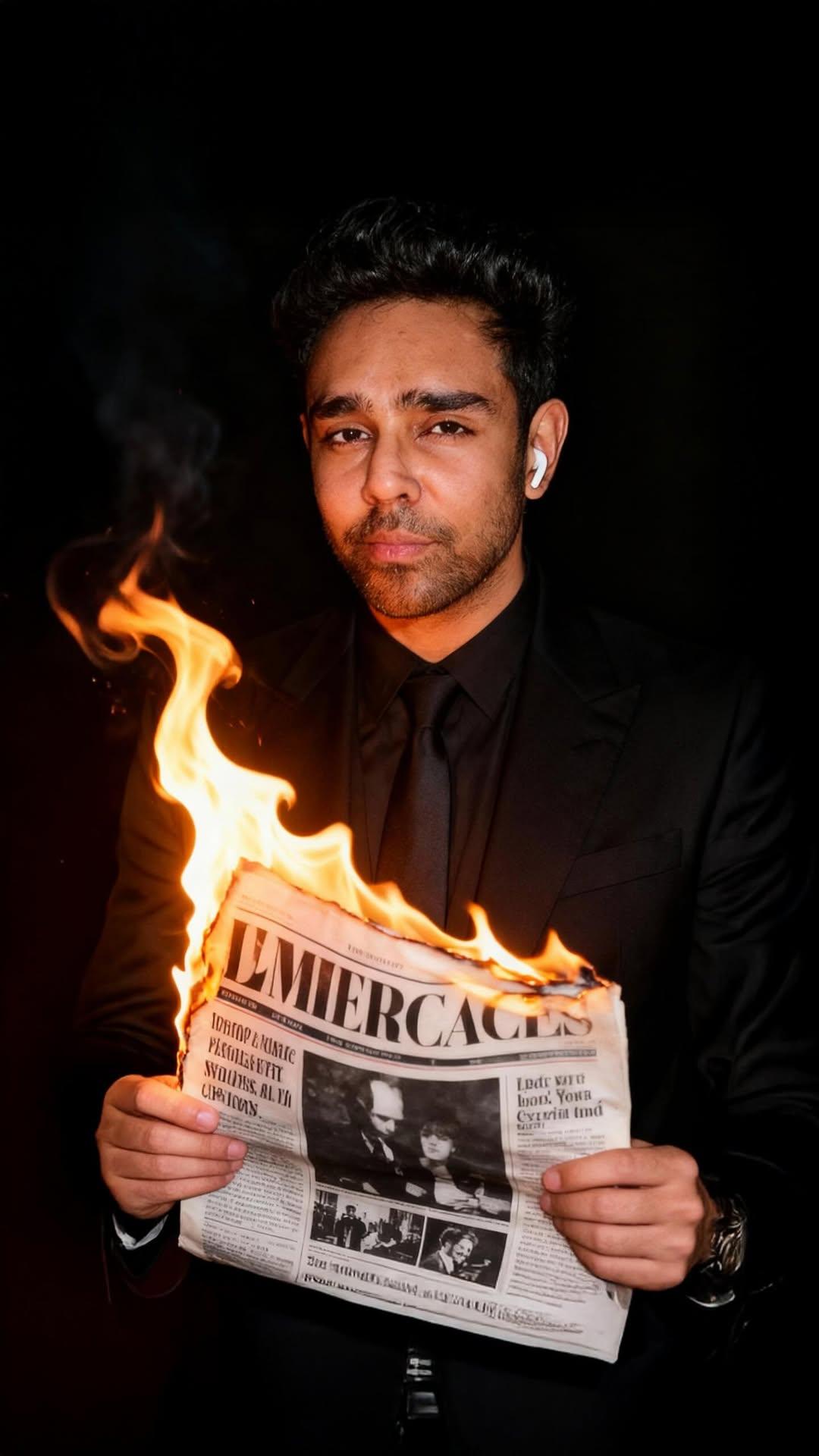 Burning Newspaper Editorial