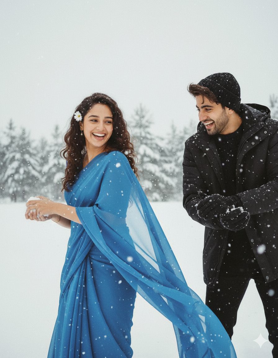 Blue Winter Couple