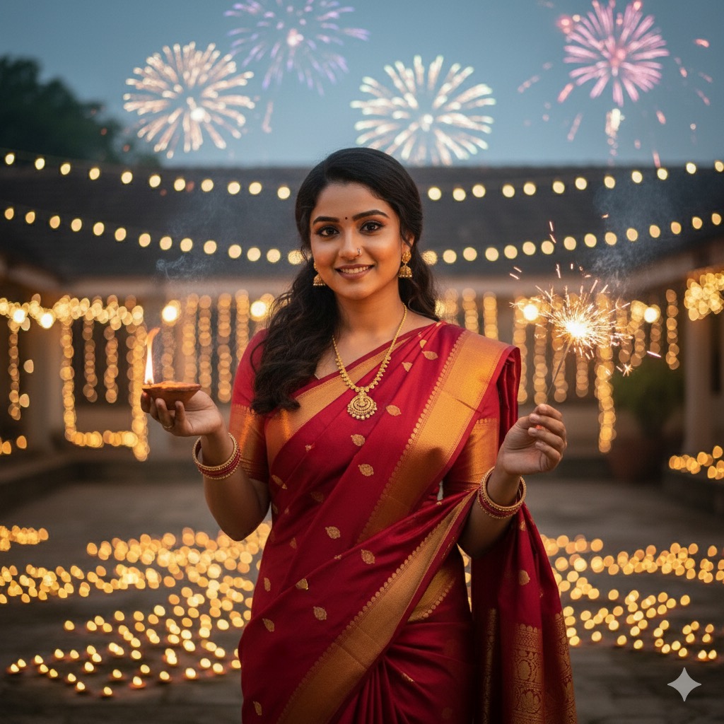 Vintage Bollywood Festive Portrait